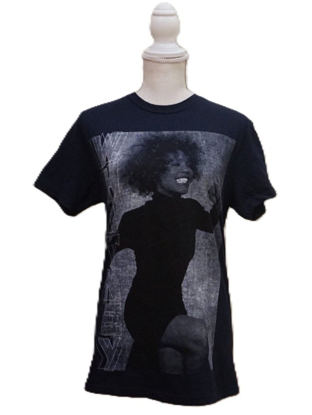 Whitney Houston Navy Graphic Band Concert Short Sleeve Tee Unisex Medium